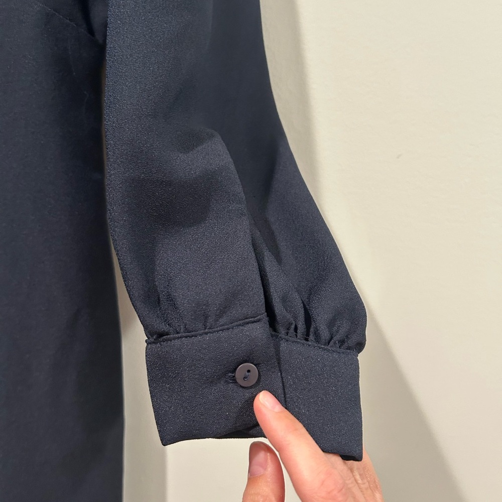 Zara Elegant Navy Blue Women's Dress with keyhole cutout & Rhinestones Size M - Picture 11 of 12